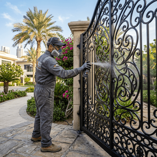 Spray Painting Metal Grille